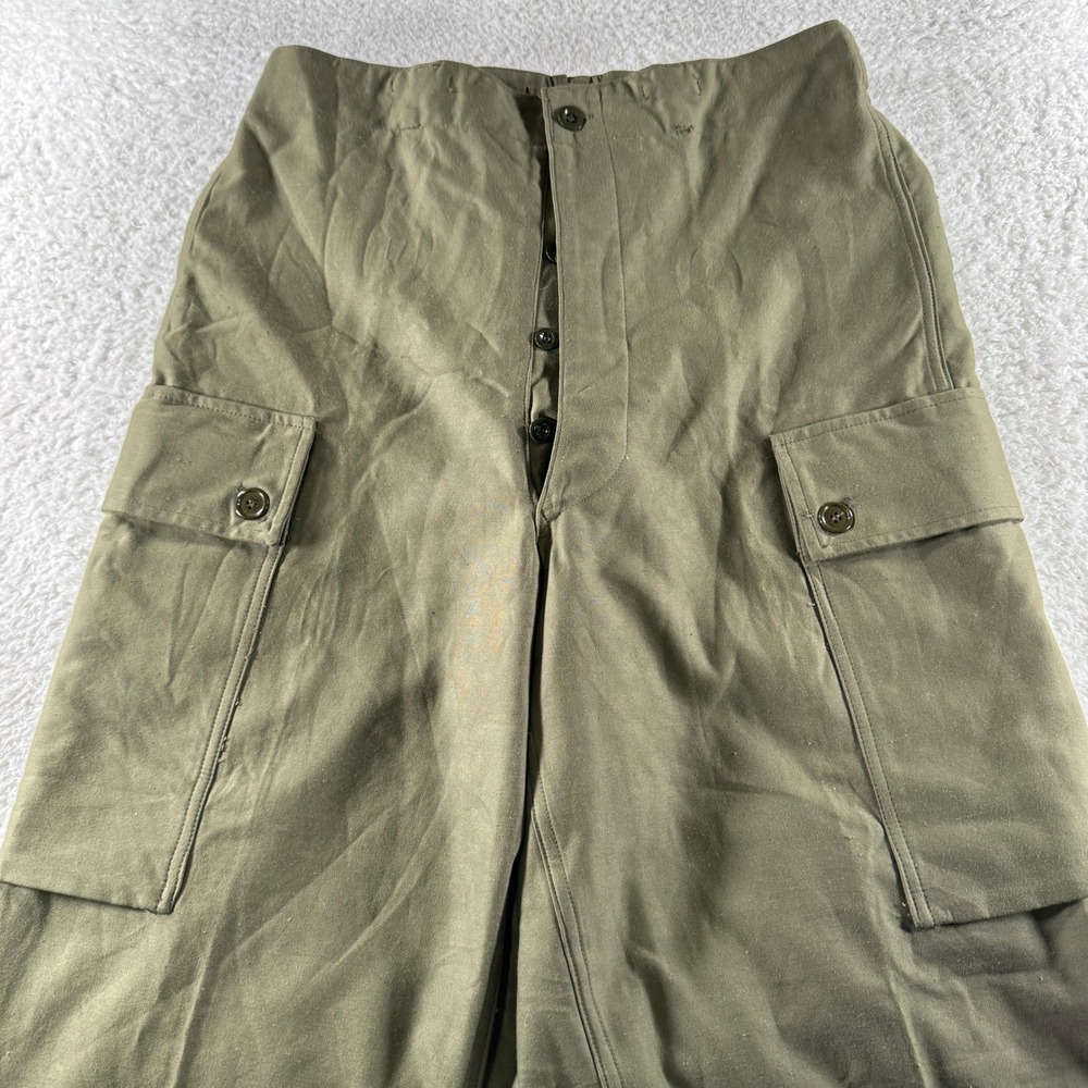 Vtg Seyntex KL Pants 30x31 Heavy Dutch Cargo Pockets Military Field Army Green - Picture 3 of 10
